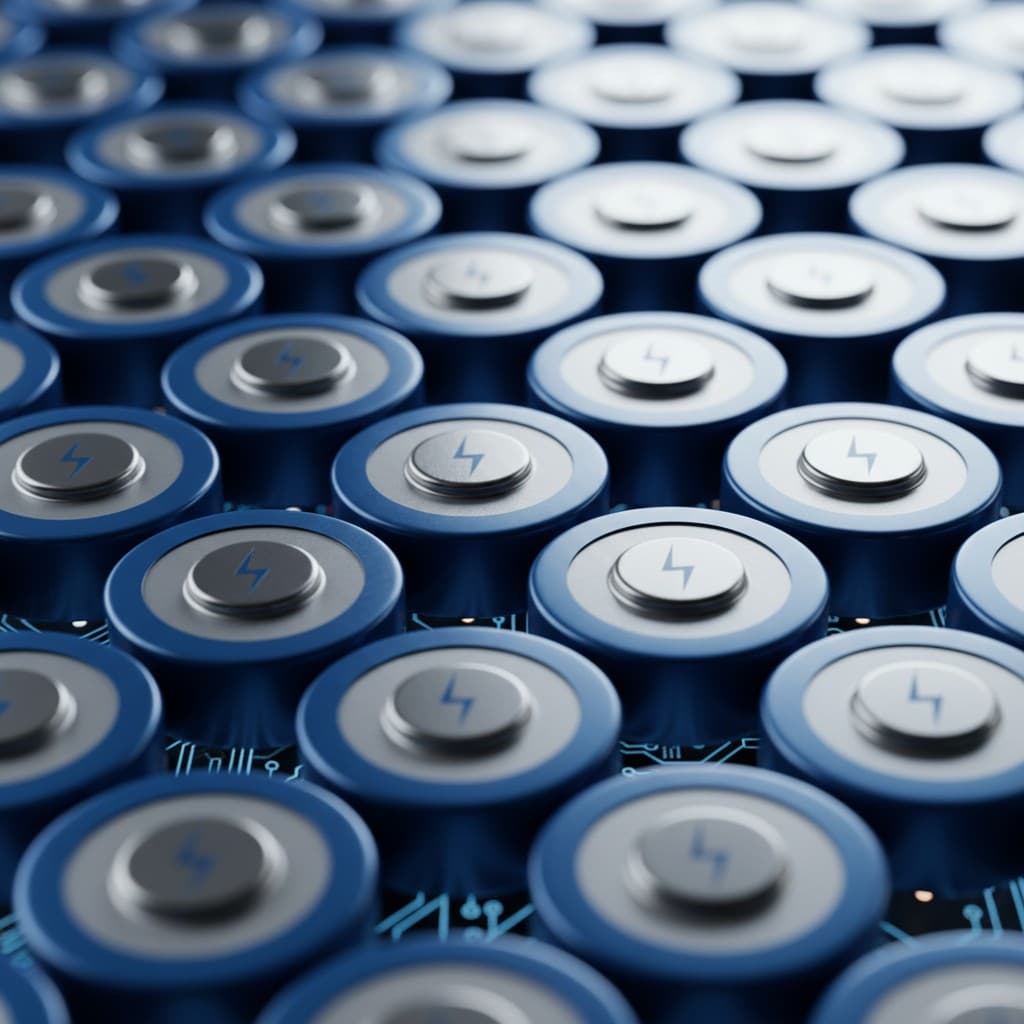 Premium battery cells close-up